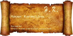 Hauer Karmelina névjegykártya